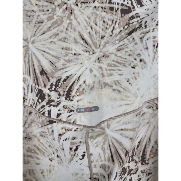 Aerie Capri Leggings M Womens White Brown High Rise Skinny Athletic - Picture 8 of 11